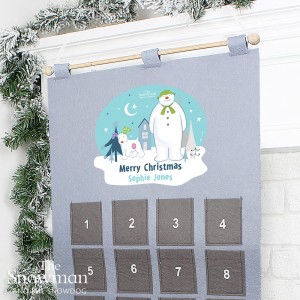 Personalised The Snowman Advent Calendar In Silver Grey