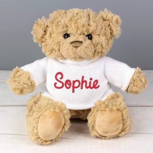 Personalised Name Teddy Bear (Red)