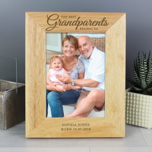 Personalised The Best Grandparents 7x5 Wooden Photo Frame